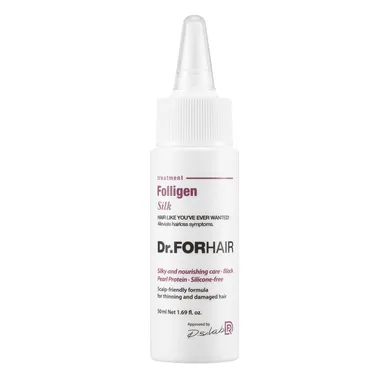 Відновлююча маска - кондиціонер для пошкодженого волосся Dr.FORHAIR Folligen Silk Treatment 50 ml DFH0003 фото