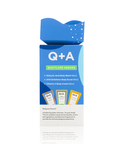 Q+A Skincare Heroes Set базовий набір догляду з гіалуроновою кислотою, ніацинамідом, керамідами та вітаміном С