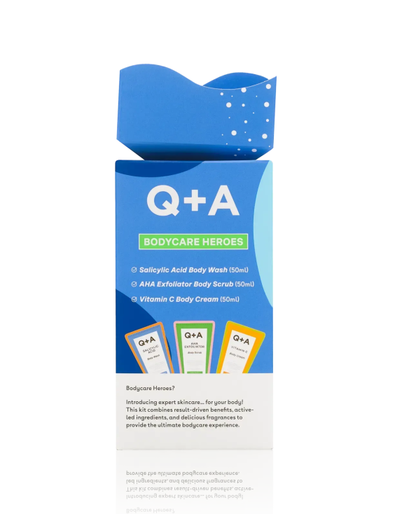 Q+A Skincare Heroes Set базовий набір догляду з гіалуроновою кислотою, ніацинамідом, керамідами та вітаміном С