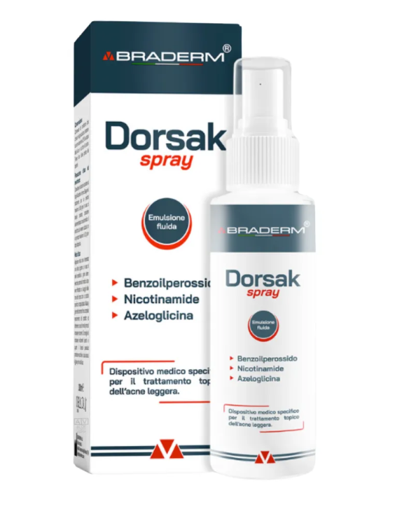 Braderm Dorsak Spray Спрей-концентрат для тіла з бензоїл пероксидом, 100 мл
