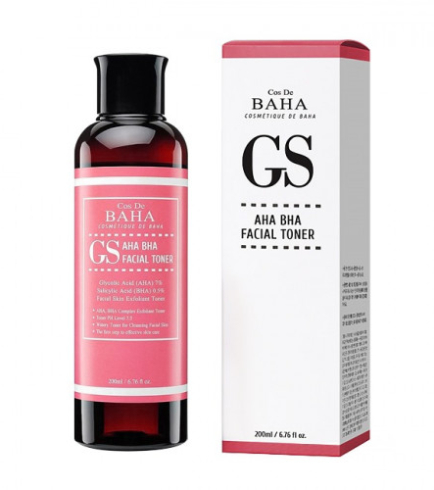 Cos De Baha GS AHA BHA Facial Toner (GS) тонер-ексфоліант з кислотами, 200 мл