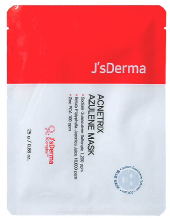 J’sDerma Acnetrix Azulene Mask Заспокійлива тканинна маска для обличчя з азуленом, 25 г
