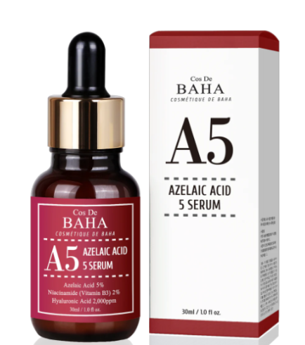 Cos De Baha Azelaic Acid 5% Serum (A5) сироватка з азелаїновою кислотою для шкіри з розацеа та акне, 30 мл