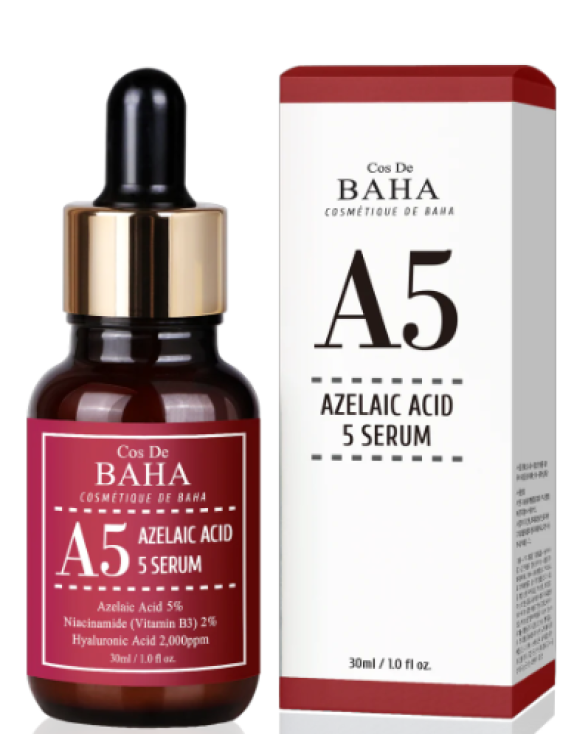 Cos De Baha Azelaic Acid 5% Serum (A5) сироватка з азелаїновою кислотою для шкіри з розацеа та акне, 30 мл