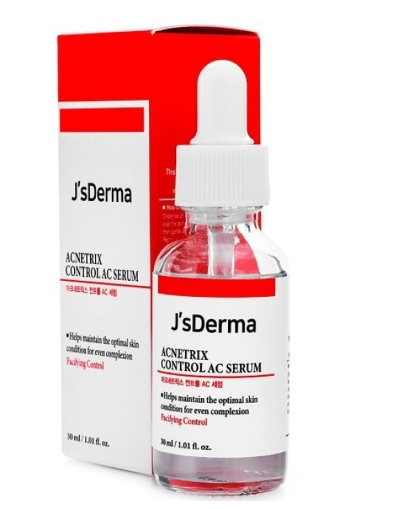 J’sDerma acnetrix control AC serum — заспокійливий серум з ніацинамідом і цинком, 30 мл