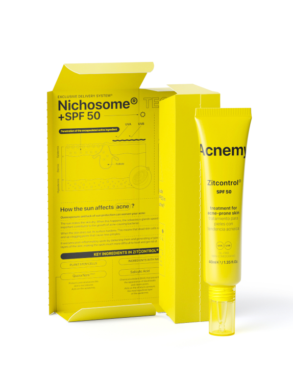 Acnemy ZITCONTROL Sunscreen SPF 50+ Сонцезахисний крем SPF 50+ для жирної та комбінованої шкіри, 40 мл