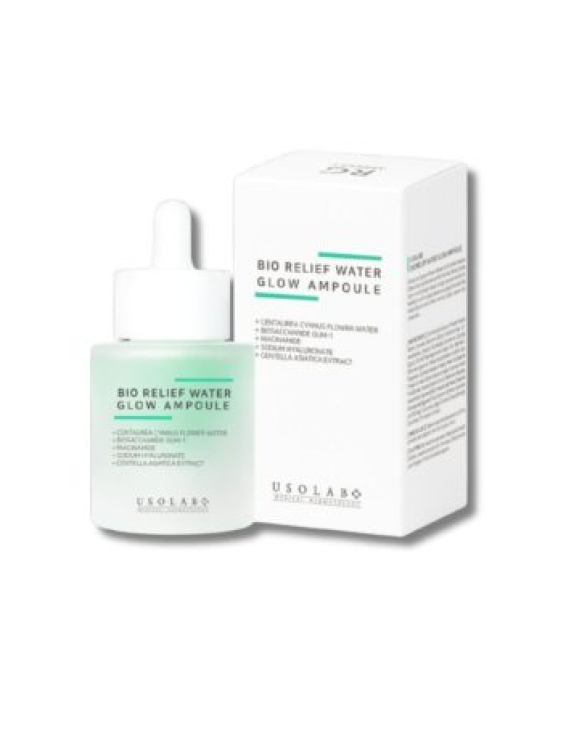 Usolab Bio Relief Water Glow Ampoule заспокійлива, гідратуюча та протинабрякова сироватка, 30 мл