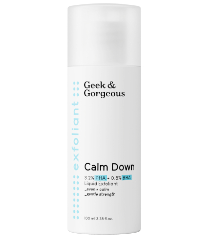Geek & Gorgeous Calm Down Ексфоліант-тонер з PHA+BHA кислотами для чутливої шкіри, 100 мл