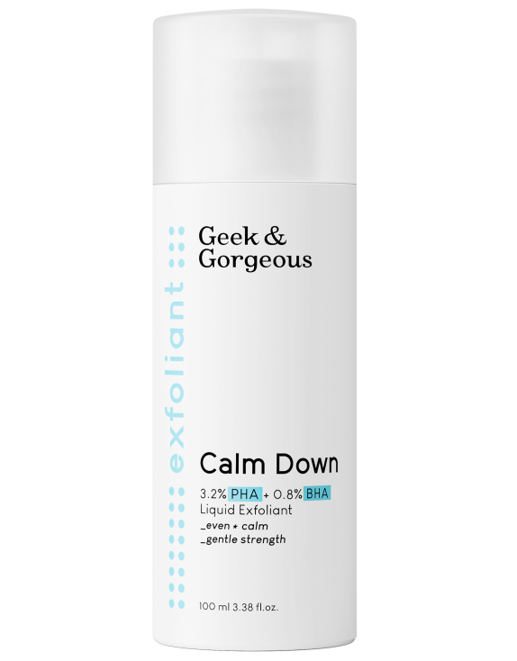 Geek & Gorgeous Calm Down Ексфоліант-тонер з PHA+BHA кислотами для чутливої шкіри, 100 мл