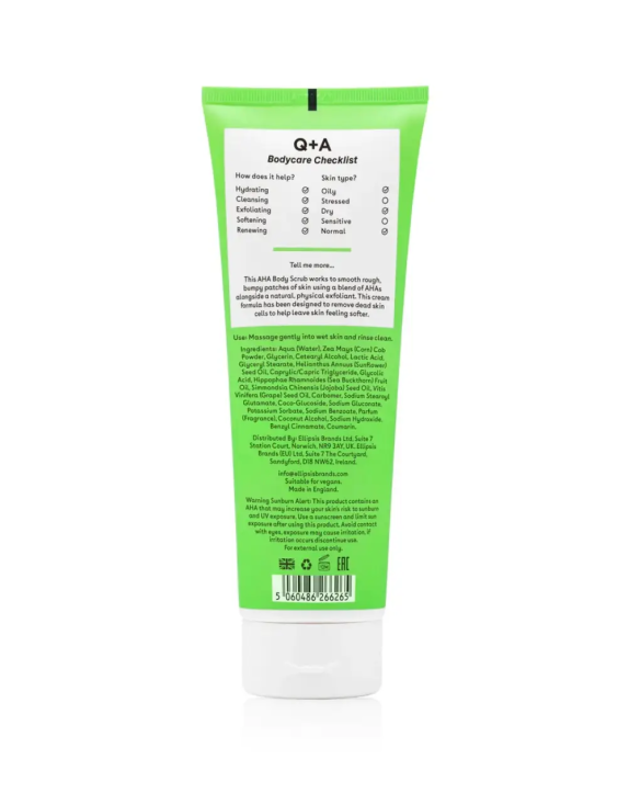 Q+A AHA Exfoliator Body Scrub Скраб для тіла з AHA-кислотами, 250 мл