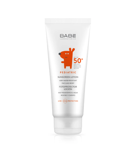BABE Pediatric Sunscreen Lotion SPF 50+ дитячий сонцезахисний лосьйон для обличчя та тіла, 100 мл