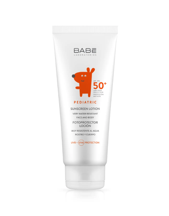 BABE Pediatric Sunscreen Lotion SPF 50+ дитячий сонцезахисний лосьйон для обличчя та тіла, 100 мл