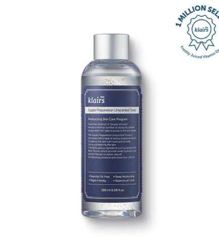 Dear, Klairs Supple Preparation Unscented Toner Зволожуючий тонер для обличчя без ароматизаторів, 180 мл