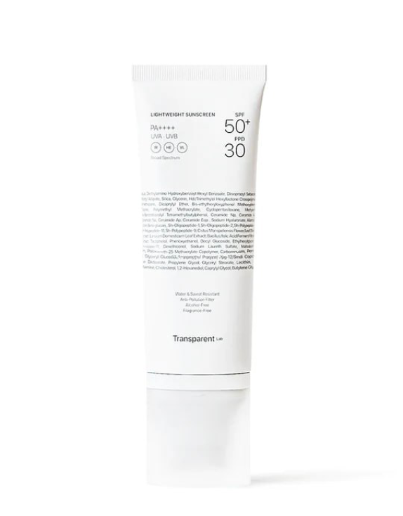 Transparent Lab Lightweight Sunscreen SPF50+ легкий сонцезахисний крем для обличчя, 100 мл