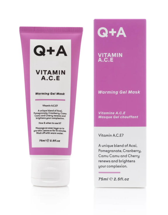 Q+A Vitamin A.C.E. Warming Gel Mask Мультивітамінна гель-маска для обличчя, 75 мл