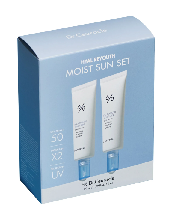 Dr. Ceuracle Hyal Reyouth Moist Sun Duo Set Набір зволожуючих сонцезахисних кремів SPF50+ PA++++, 2×50 мл