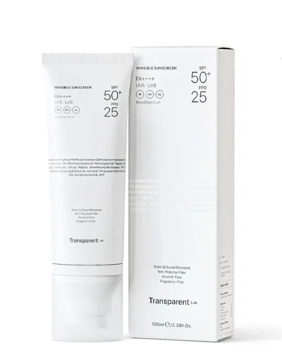 Transparent Lab Invisible Sunscreen SPF50+ невидимий сонцезахисний крем для обличчя, 100 мл
