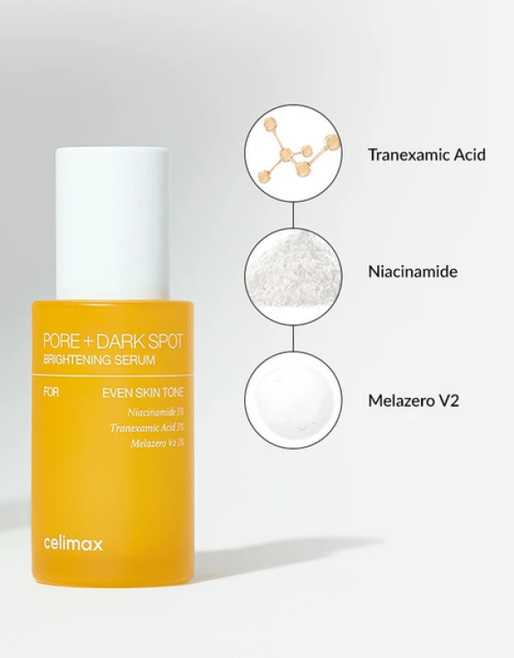 CELIMAX Pore + Dark Spot Brightening Serum Сироватка з ніацинамідом і транексамовою кислотою, 30 мл