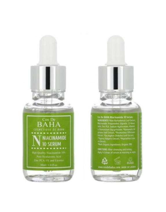 Cos De Baha Niacinamide 10% + Zinc 1% Serum (N) сироватка з ніацинамідом і цинком, 30 мл