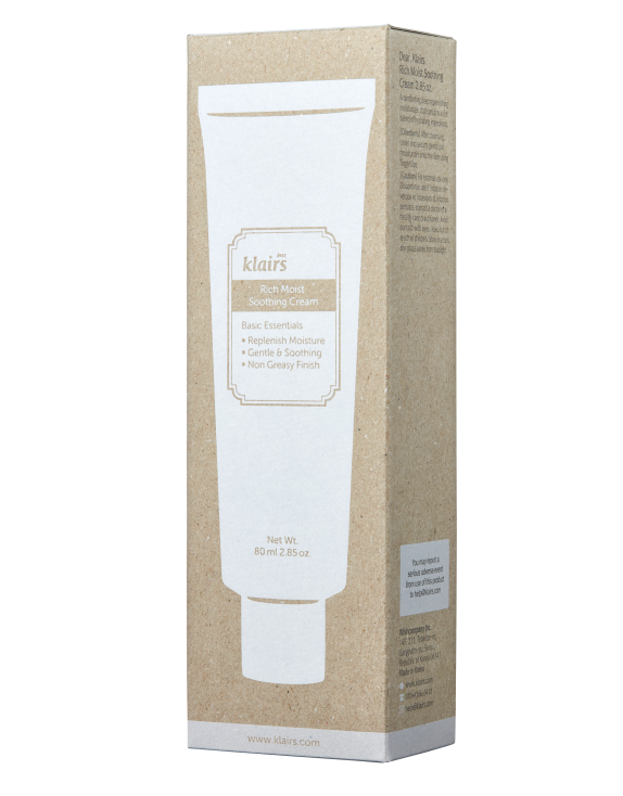Dear, Klairs Rich Moist Soothing Cream Зволожуючий заспокійливий крем для обличчя, 80 мл