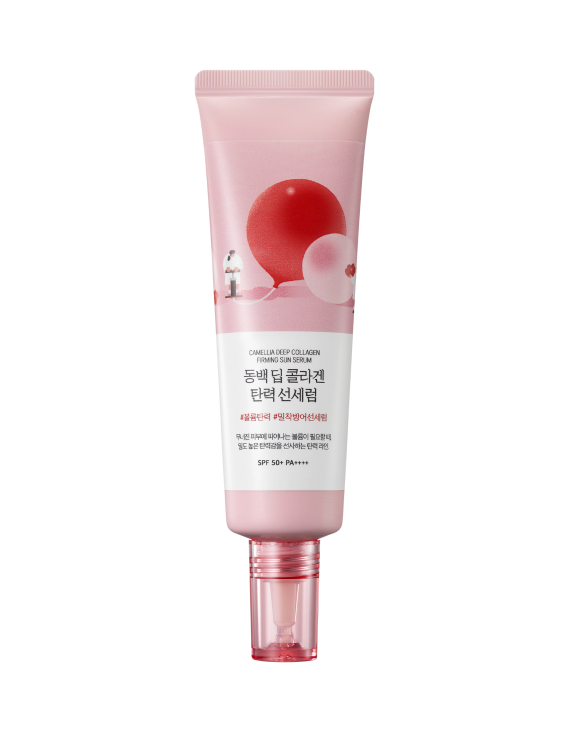 ROUND LAB Camellia Deep Collagen Firming Sun Serum SPF50+ PA++++ Сонцезахисна сироватка для обличчя з колагеном, 50 мл