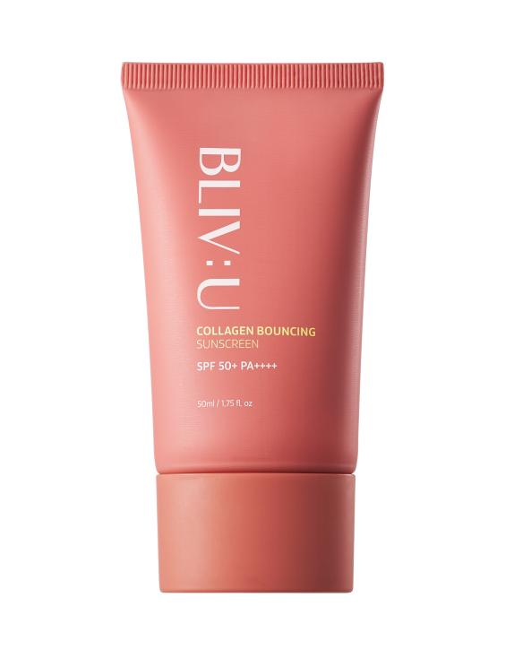 BLIV:U Collagen Bouncing Sunscreen SPF 50+ PA++++ сонцезахисний крем з колагеном для зволоження та пружності шкіри, 50 мл