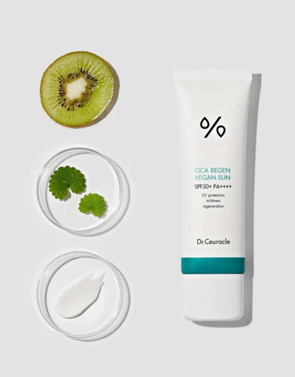 Dr. Ceuracle Cica Regen Vegan Sun SPF50+ PA++++ Сонцезахисний крем для обличчя з центелою, 50 мл