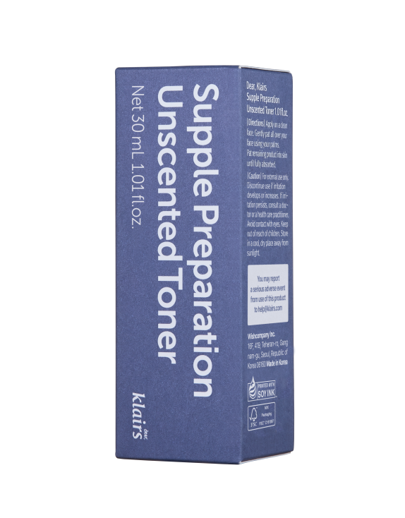 Dear, Klairs Supple Preparation Unscented Toner Зволожуючий тонер для обличчя без ароматизаторів, 30 мл