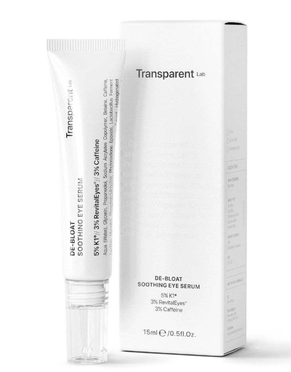 Transparent Lab De-Bloat Soothing Eye Serum заспокійлива сироватка для зони навколо очей, 15 мл