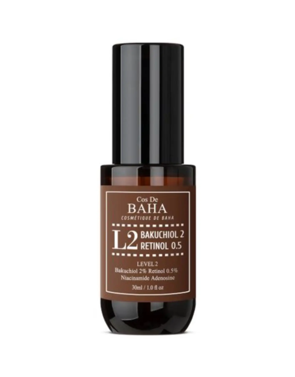 Cos De Baha Retinol 0.5% + Bakuchiol 2% Serum (L2) сироватка з ретинолом і бакучіолом для оновлення шкіри, 30 мл
