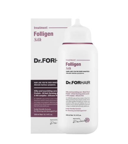 Dr. FORHAIR Folligen Silk Treatment Відновлююча маска-кондиціонер для пошкодженого волосся, 300 мл