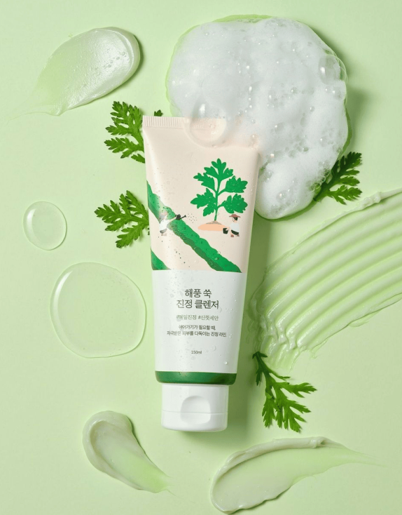 ROUND LAB Mugwort Calming Cleanser Заспокійлива очищуюча пінка для обличчя з полином, 150 мл