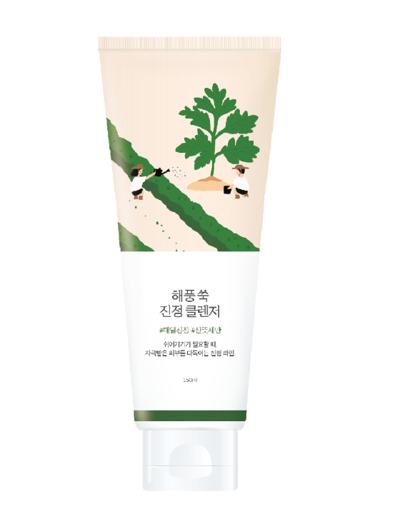 ROUND LAB Mugwort Calming Cleanser Заспокійлива очищуюча пінка для обличчя з полином, 150 мл