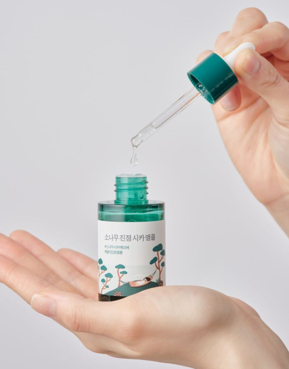 ROUND LAB Pine Calming Cica Ampoule Заспокійлива ампульна сироватка для обличчя з центелою та сосною, 30 мл
