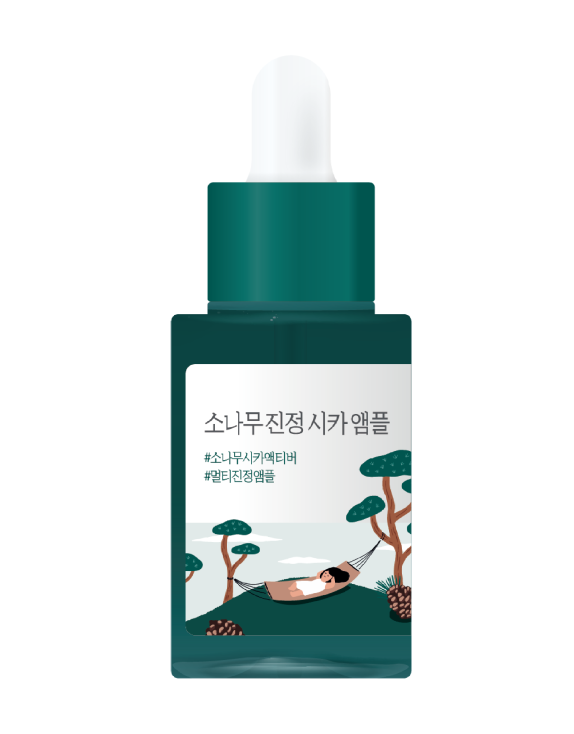 ROUND LAB Pine Calming Cica Ampoule Заспокійлива ампульна сироватка для обличчя з центелою та сосною, 30 мл