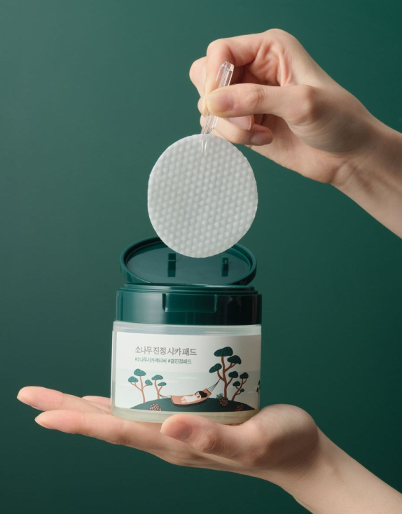 ROUND LAB Pine Calming Cica Pad Заспокійливі пілінг-педи для обличчя з центелою та сосною, 50 шт