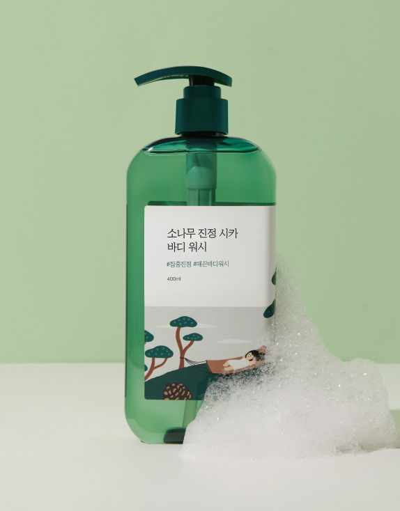 ROUND LAB Pine Calming Cica Body Wash Заспокійливий гель для душу з центелою та сосною, 400 мл