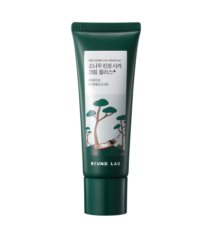 ROUND LAB Pine Calming Cica Cream Plus Заспокійливий крем для обличчя проти постакне з центелою та сосною, 60 мл
