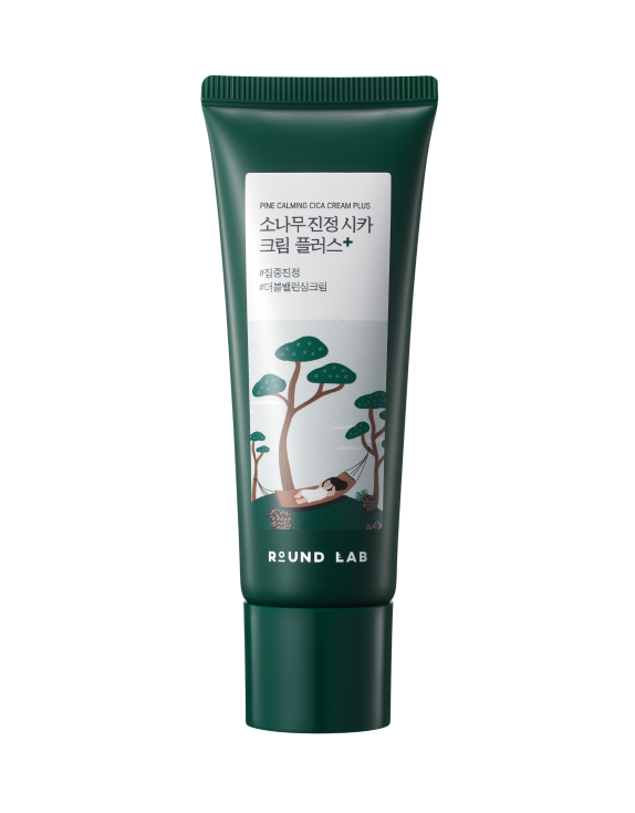 ROUND LAB Pine Calming Cica Cream Plus Заспокійливий крем для обличчя проти постакне з центелою та сосною, 60 мл