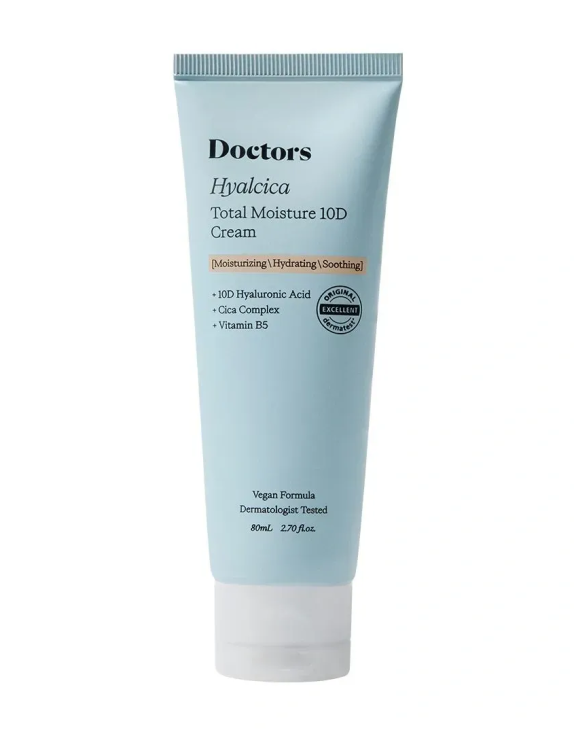 Doctors Hyalcica Total Moisture 10D Cream Зволожуючий крем для обличчя з гіалуроновою кислотою та центелою, 80 мл