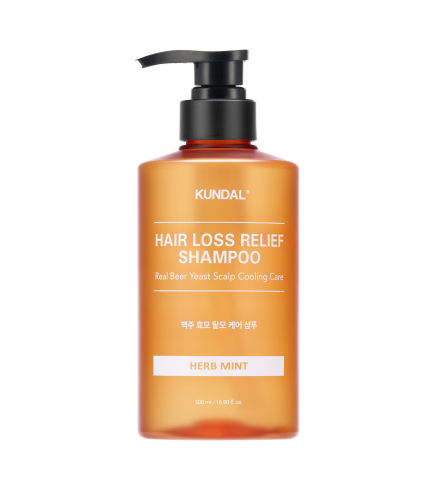 Kundal Beer Yeast Hair Loss Relief Shampoo Herb Mint Шампунь проти випадіння волосся з пивними дріжджами, 500 мл