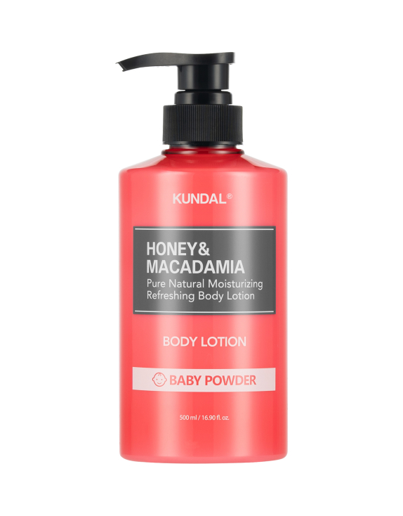 Kundal Honey & Macadamia Pure Body Lotion Baby Powder Лосьйон для тіла з ароматом дитячої пудри, 500 мл