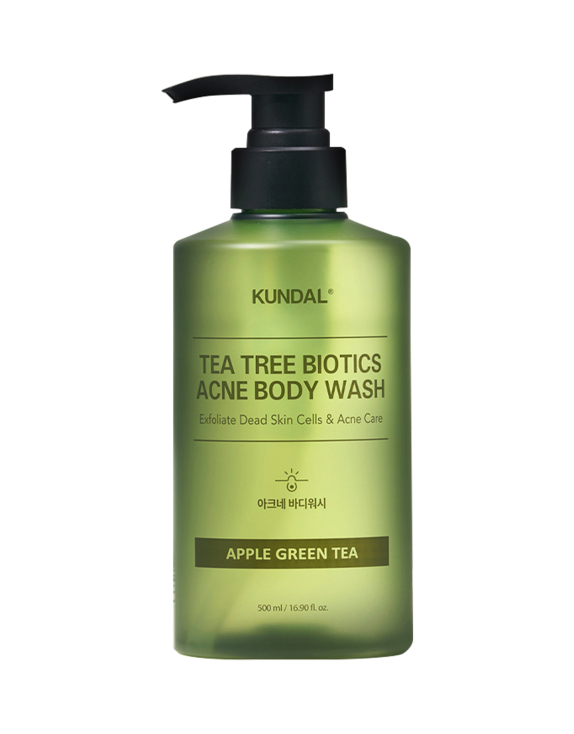 Kundal Tea Tree Biotics Acne Body Wash Apple Green Tea Гель для душу від висипань на тілі з чайним деревом, 500 мл