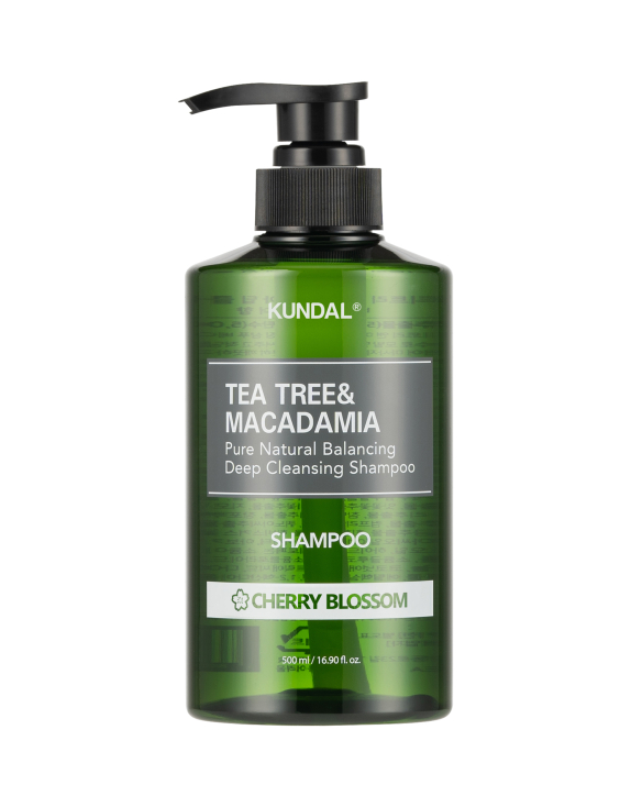 Kundal Tea Tree & Macadamia Deep Cleansing Shampoo Cherry Blossom Глибоко очищуючий шампунь для волосся з чайним деревом, 500 мл