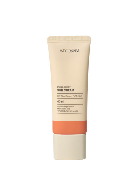 Whocares Bifida Barrier Sun Cream SPF50+ PA++++ — Сонцезахисний крем з антиоксидантним захистом, 40 мл