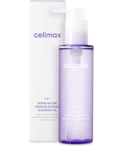 CELIMAX Derma Nature Fresh Blackhead Jojoba Cleansing Oil — Гідрофільна олія з олією жожоба для очищення пор і видалення чорних цяток, 150 мл