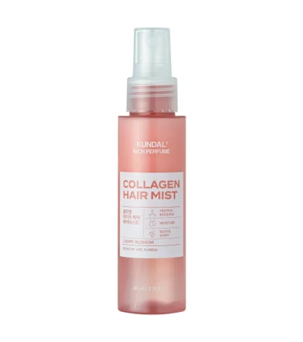 Kundal Rich Perfume Collagen Hair Mist Cherry Blossom — сироватка-спрей для волосся з колагеном, 80 мл