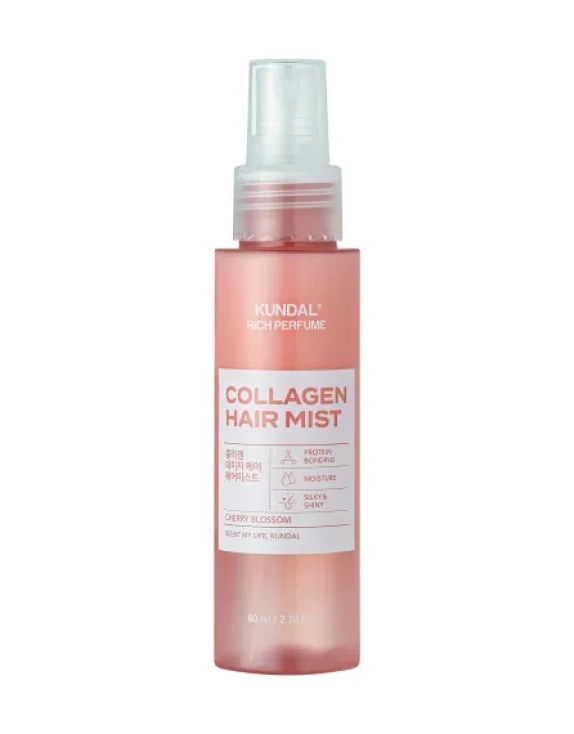 Kundal Rich Perfume Collagen Hair Mist Cherry Blossom — сироватка-спрей для волосся з колагеном, 80 мл