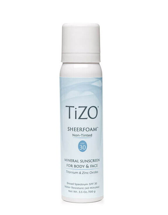 TiZO SheerFoam Body & Face Non-Tinted SPF 30 — мінеральна сонцезахисна пінка для обличчя та тіла без відтінку