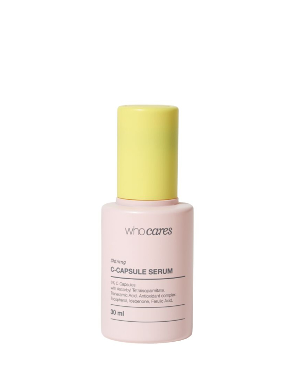 Whocares Shining C-Capsule Serum — мультивітамінна сироватка для обличчя з інкапсульованим вітаміном С, 30 мл